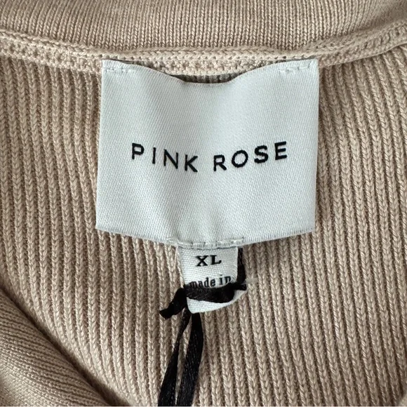 🆕 NWT Pink Rose Cropped Elegant Cream Sweater - XL - Picture 3 of 4